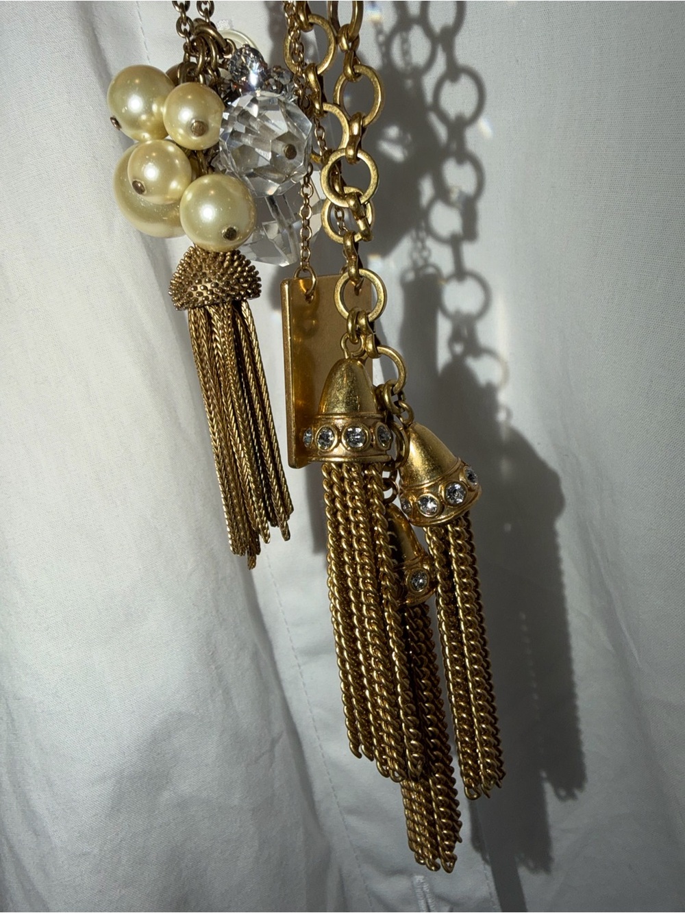 Three Fabulous J. Crew Gold-Tone Pendant Long Necklaces - Picture 10 of 13